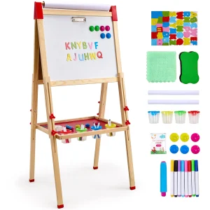 Kids Wooden Magnetic Drawing Board Easel