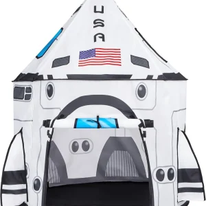 Kids 3-Piece Rocket Ship Play Tent with Tunnel
