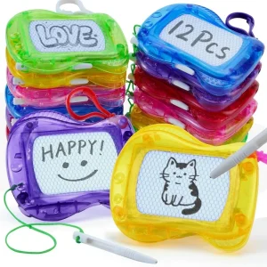 Mini Magnetic Drawing Board Keychains, 12 Pack