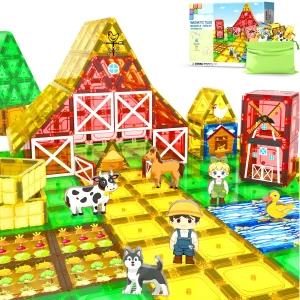 Magnetic Farm Animal Tiles for Kids