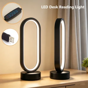 Modern LED Oval Bedside Lamp with Dimmable Light