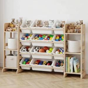 Kids Toy Storage Cabinet with 12 Bins & Shelves