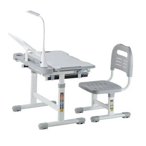 Kids Adjustable Study Desk and Chair Set with Lamp