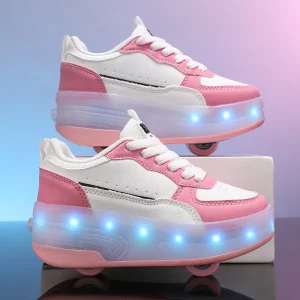 Rechargeable LED Skate Shoes with Detachable Wheels